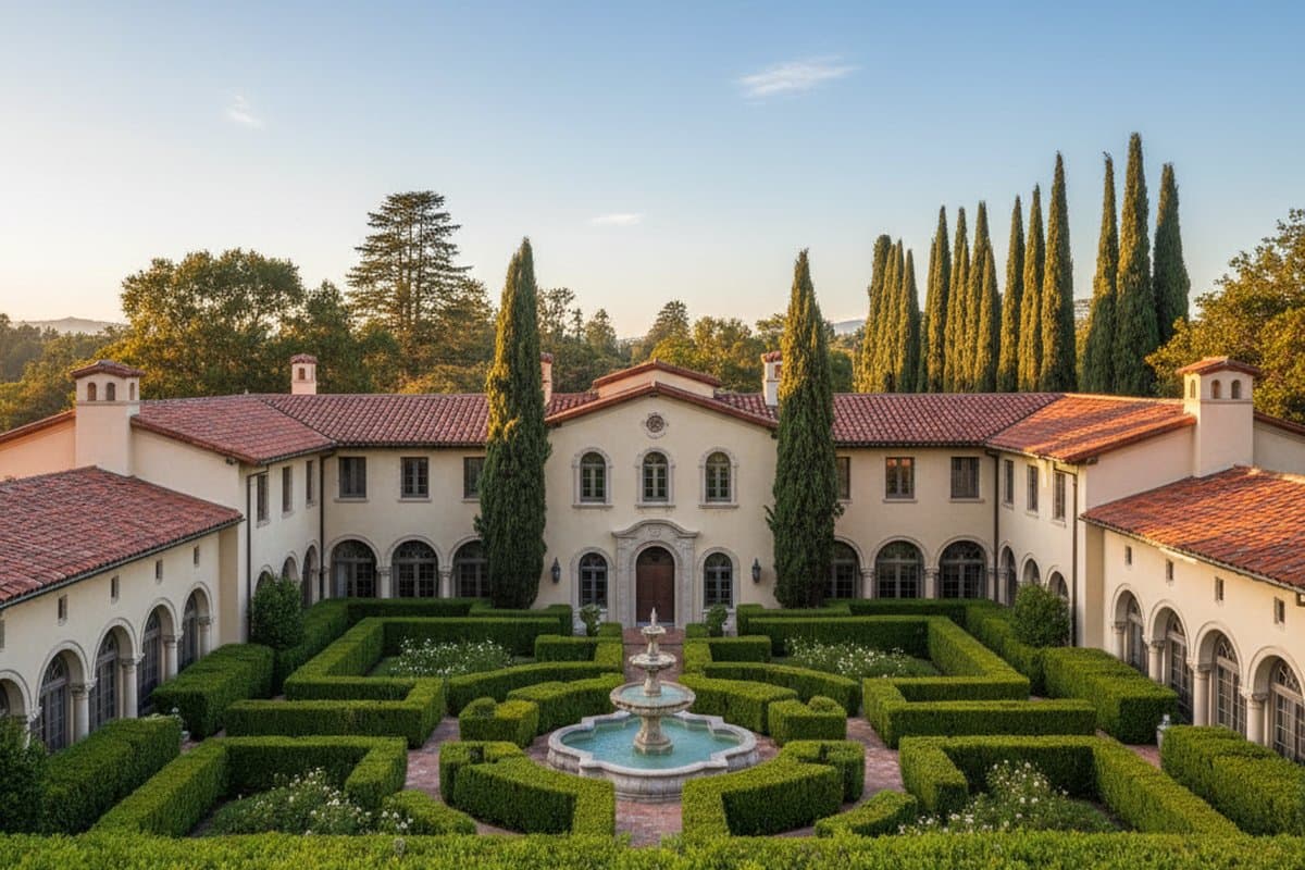 Hillsborough Mediterranean villa — terracotta roof and arched windows