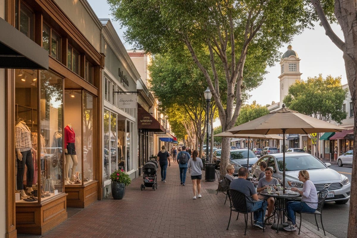 Downtown Menlo Park — Santa Cruz Avenue streetscape