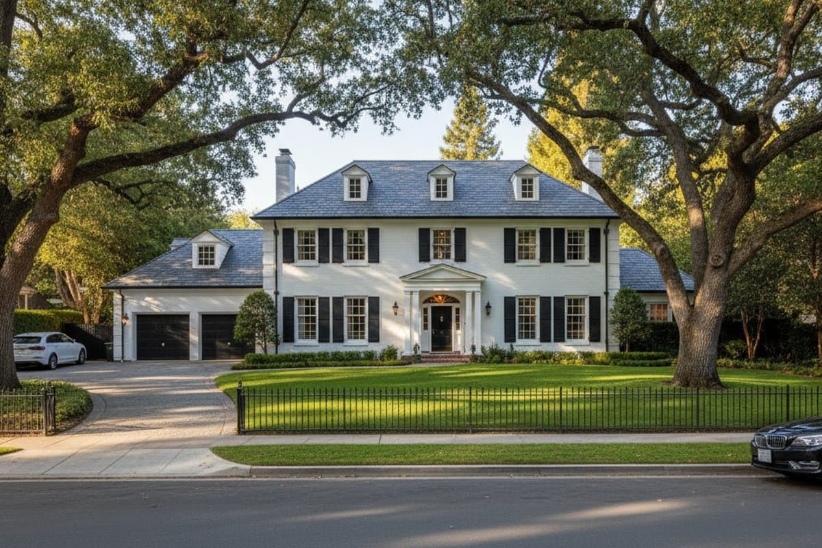 West Menlo Park Colonial 住宅 — 绿树街道